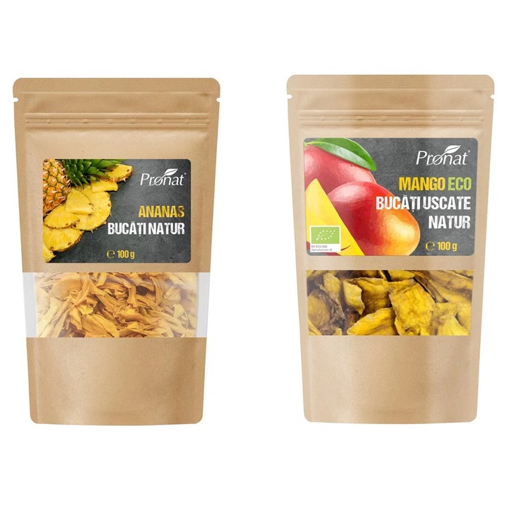 Trópusi Snack Csomag – Szárított Mangó és Ananász, Pronat