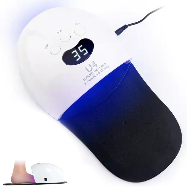 Ysislybin UV LED lámpa körmökhöz, 2 az 1-ben, 30 LED, 365nm, 405nm, mozgásérzékelővel, digitális LCD kijelző