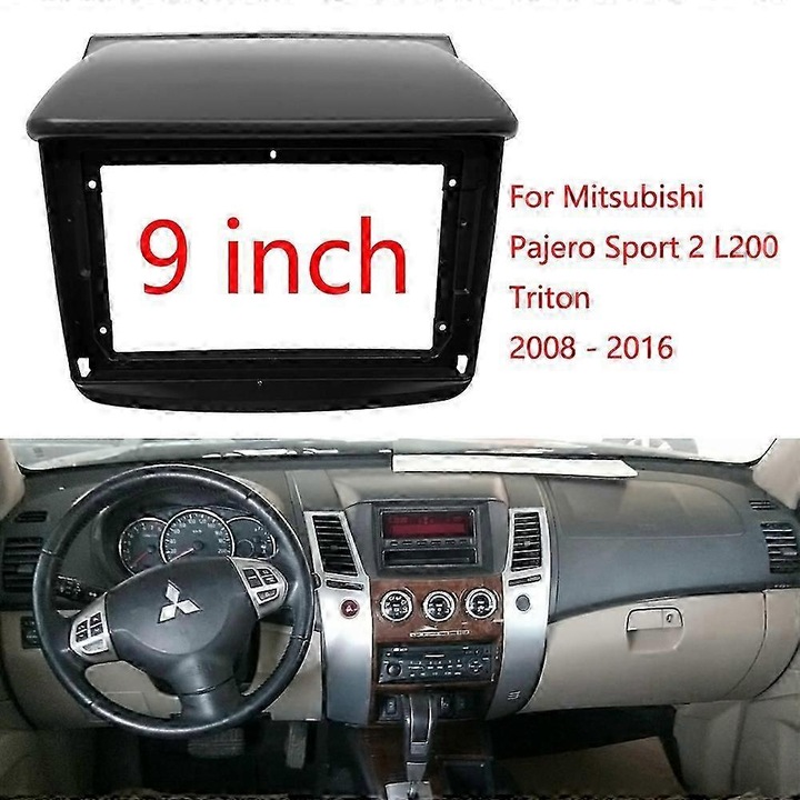 Rama 2Din pentru DVD auto, 9 inch, negru, universal, 18x12cm