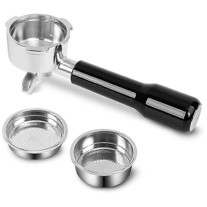 Portafiltru universal 51mm inox negru cu 2 filtre