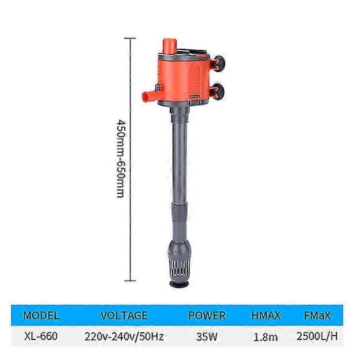 Filtru acvariu multifunctional 3-in-1 pompa apa circulare submersibila cauciuc 220-240V