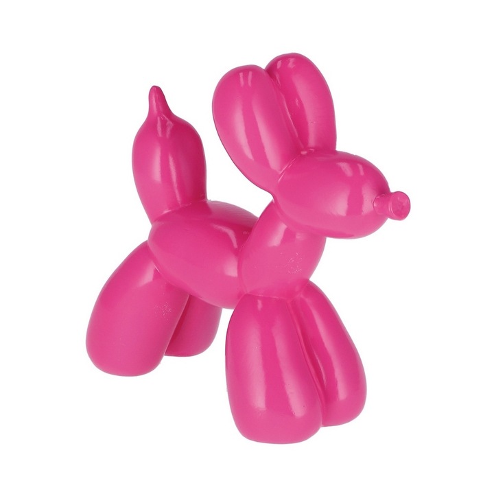 Rózsaszín polirezin kutya figura 25,5 x 10 x 23 cm