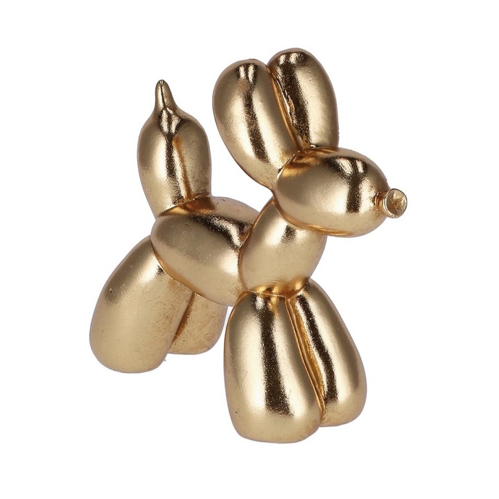 Arany polirezin kutya figura 25,5 x 10 x 23 cm