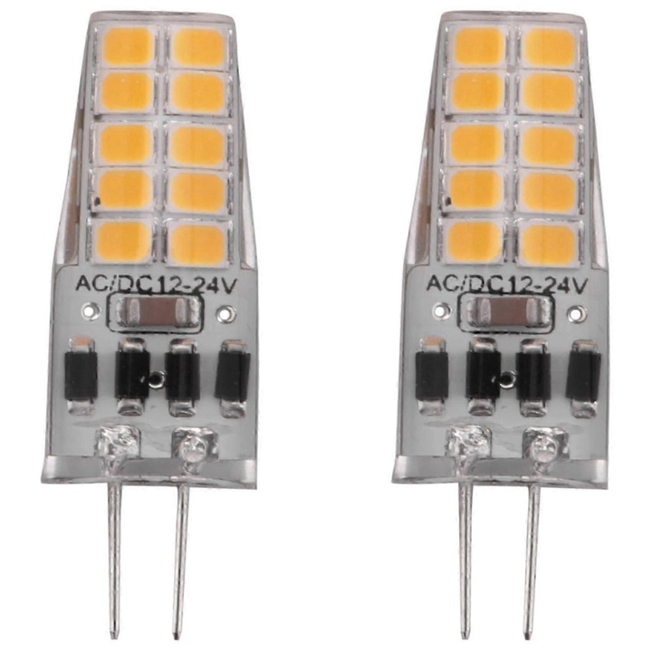 10 db G4 LED izzó készlet 3W 37x13mm meleg fehér