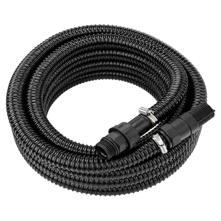 Szívócső nyomásfokozó szivattyúhoz, visszacsapó szeleppel és szűrővel, fekete, 1", 7 m, Powermat PM-HD-WS-71C