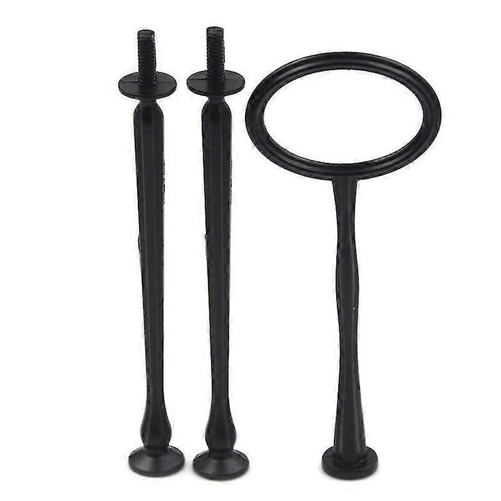 Suport tort 2-3 niveluri, aliaj zinc, negru, 20cm