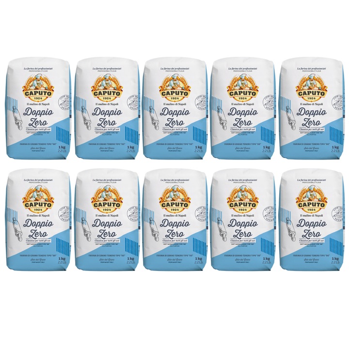 Faina pentru pizza, Caputo, Doppio Zero, tip 00, 1 kg, Set 10 bucati