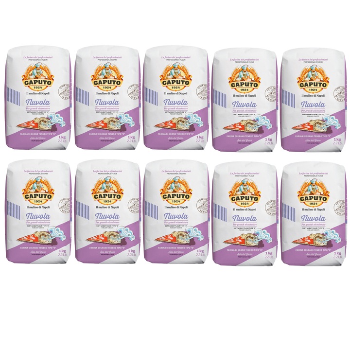 Faina pentru pizza, Caputo, Nuvola, tip 0, 1 kg, set 10 bucati