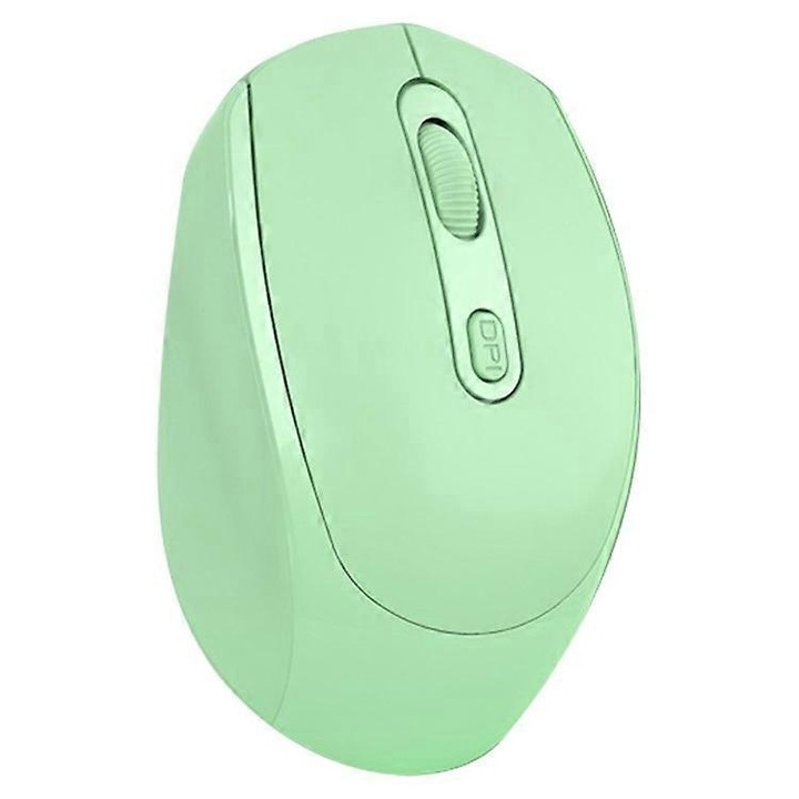 Egér vezeték nélküli ergonomikus 2.4G Bluetooth 1000x1200x1600 DPI zöld 10x6.3x3.5cm