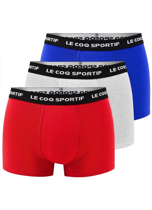 Le Coq Sportif мъжки боксерки, комплект от 3 броя, червено, сиво, тъмносиньо, XXL