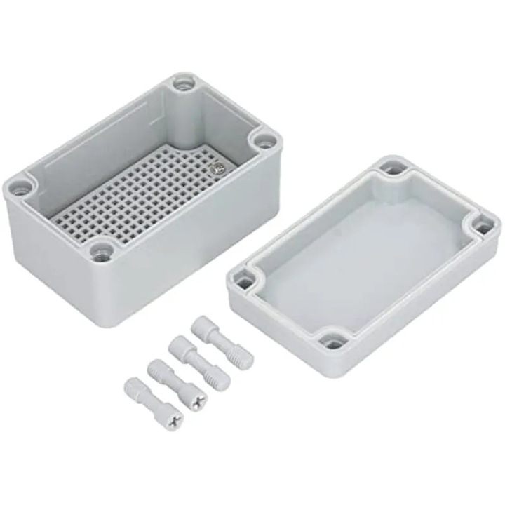 Cutie conexiuni electrica IP67, ABS, cu placa montaj, 13x8x7cm, rezistenta la apa