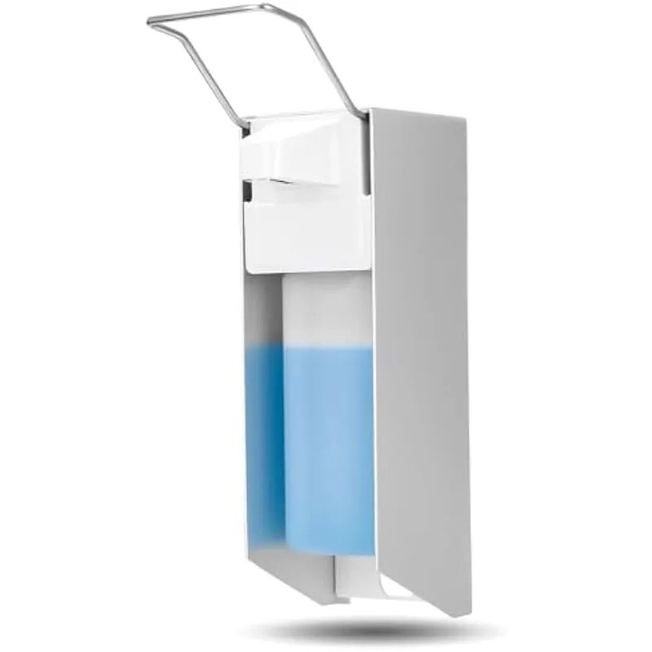Dispenser sapun perete 500ml aluminiu alb refillabil multifunctional