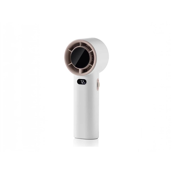 Ventilator Portabil Cu 120 Trepte De Viteza, Afisaj LED, USB Type-C, Acumulator 4000 mAh, Motor Puternic, Alb