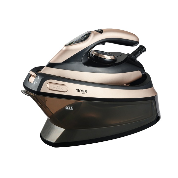 Sistem de calcat cu abur BÖHM Home BIG-2401BG, 2400W, Rezervor 1500 ml, Presiune 5.5 Bar