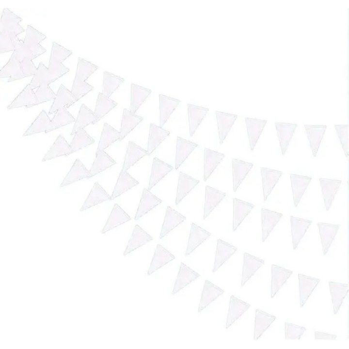 Ghirlanda triunghiulara alba, 10m, 14x18cm, decor petrecere