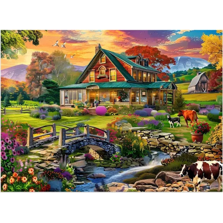 Пъзел 500 части, селски живот, многоцветен, 52x38см