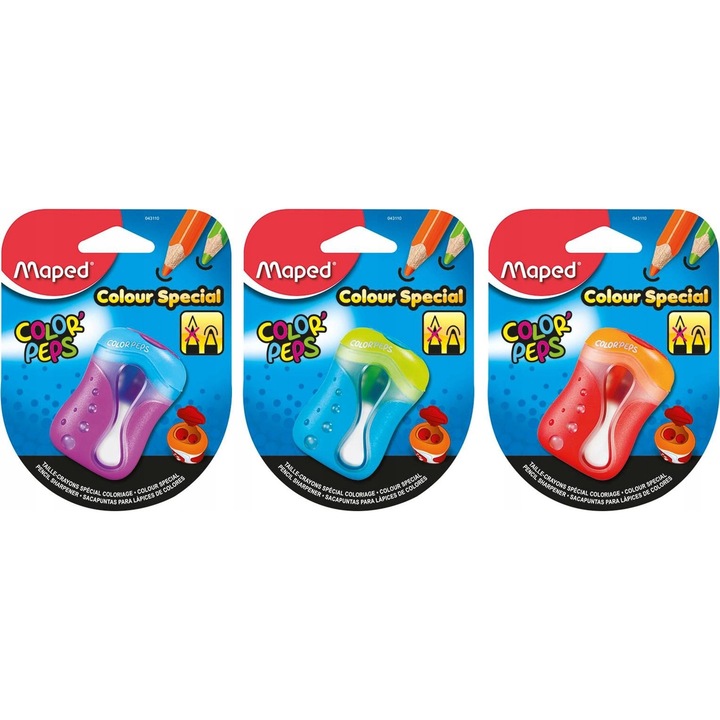 Ascutitoare Maped Colorpeps Dubla, 2 Orificii, Culori Mixte