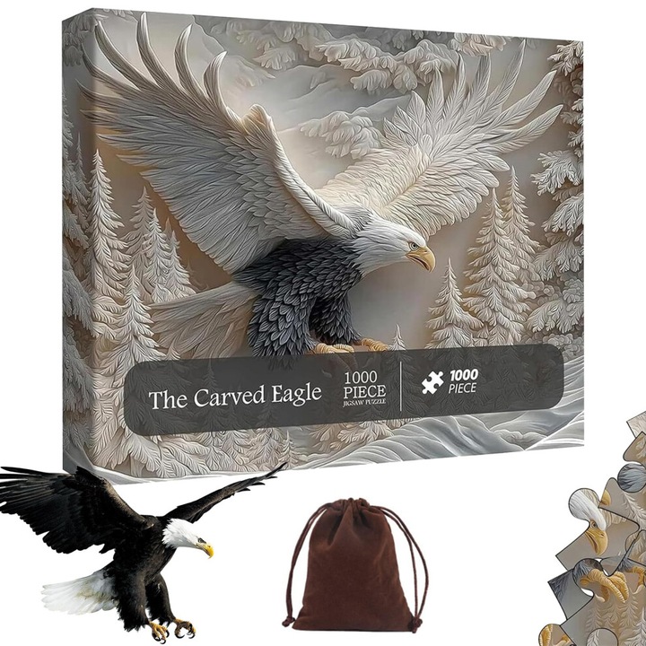 Puzzle 3D vultur american, 1000 piese, set complet