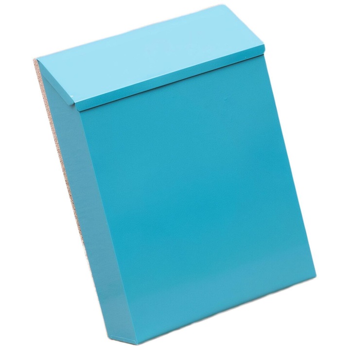 Cutie postala metalica albastra, blocare sigura, 22x6.5x29cm