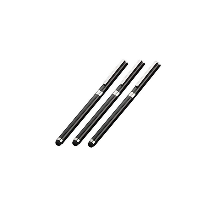 Set 6 Stylus capacitiv negru pentru tablete si smartphone-uri, 14cm