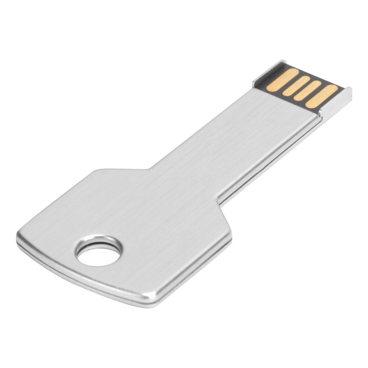USB memória 8GB, kulcs, alumínium, ezüst