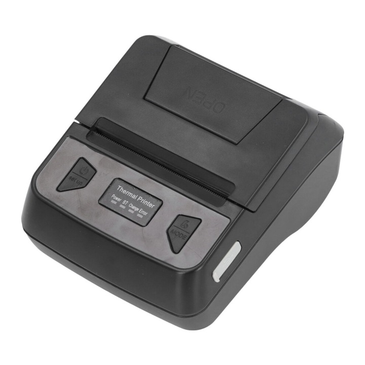 PT-380 CJ-OB1-K0204-20260625-2868 hőnyomtató címkékhez, 80 mm, USB Bluetooth, 203 dpi, 50-80 mm/s, 7.4V 2000mAh akkumulátor, fekete