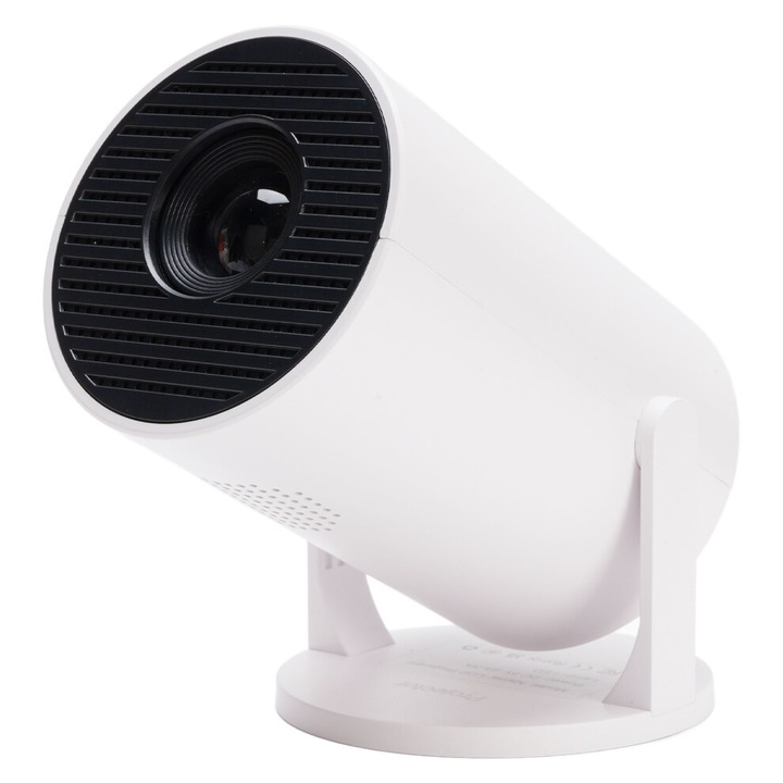 Преносим проектор бял 1080P WiFi Bluetooth 16x8.9x8.9cm регулируем на 270°