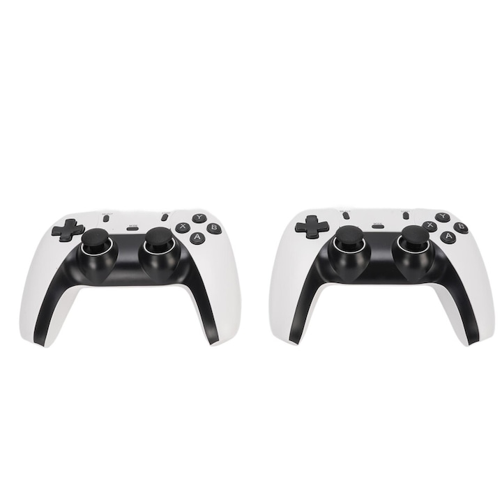 Consola retro stick CJ-OB1-K0204-20260625-3071, Plug & Play 8K HD, 128GB incorporat, quad-core, suport emulatoare FC/SFC/NEOGEO/GB/GBC/PS1/GBA, slot microSD pana la 256GB, 2 controllere alb/negru