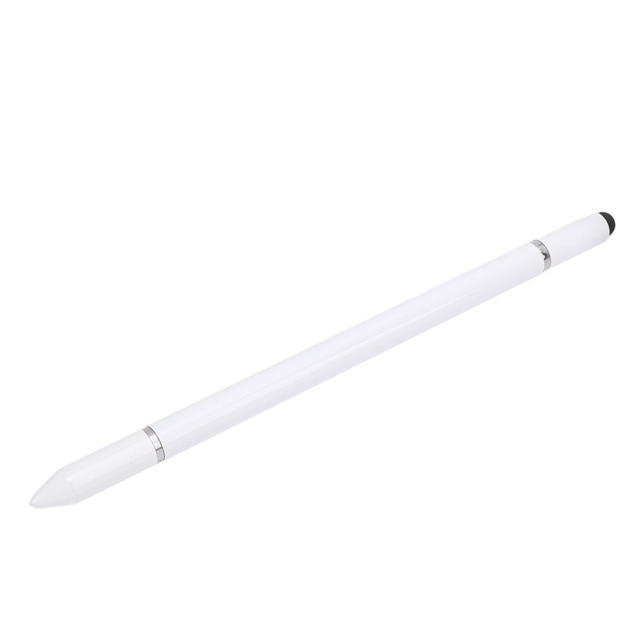 Pix stylus 3 in 1, aluminiu, alb, 3 varfuri, 15cm