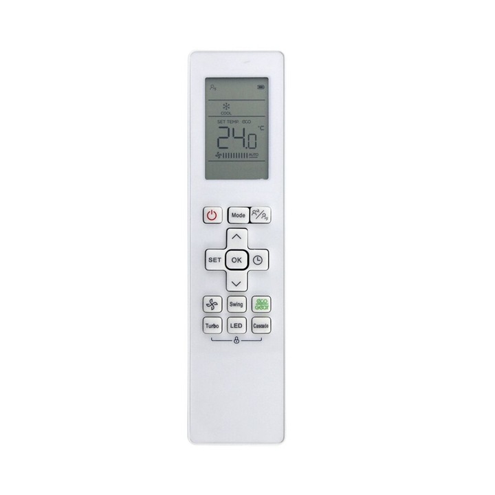 Telecomanda aer conditionat, inlocuitor, alb, 2xAAA