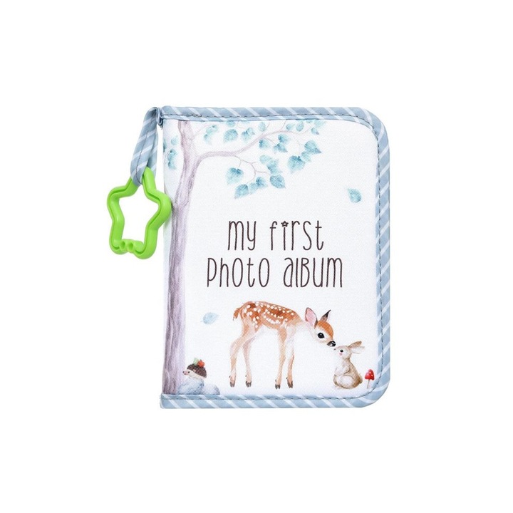 Gyermek fotóalbum, koreai design, szarvas és nyúl mintával, többszínű, 30x25cm