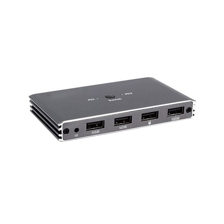 KVM kapcsoló 2 portos 4K 60Hz USB fekete