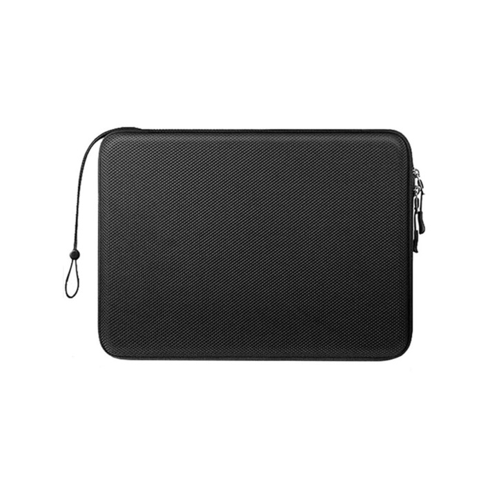 Laptop tok 15.6-16 hüvelyk, félmerev, fekete, 360 fokos védelem, 1600D poliészter