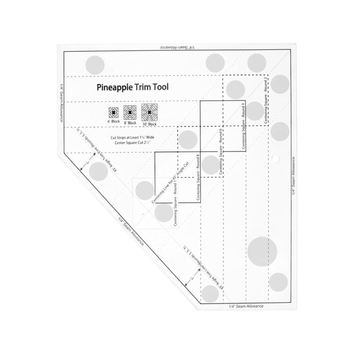 Rigla quilting acrilica transparenta antiderapanta 27x27cm pentru croitorie si patchwork