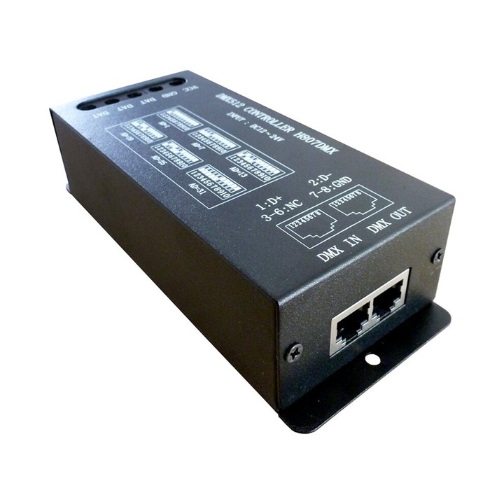 Controler DMX512 14 canale RGB negru 14x7x3cm