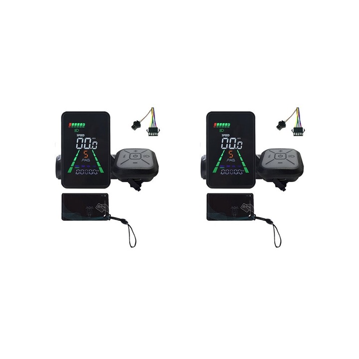 2 db NFC L5 kerékpár computer szett, fekete, 24V-60V, 2x NFC kártya