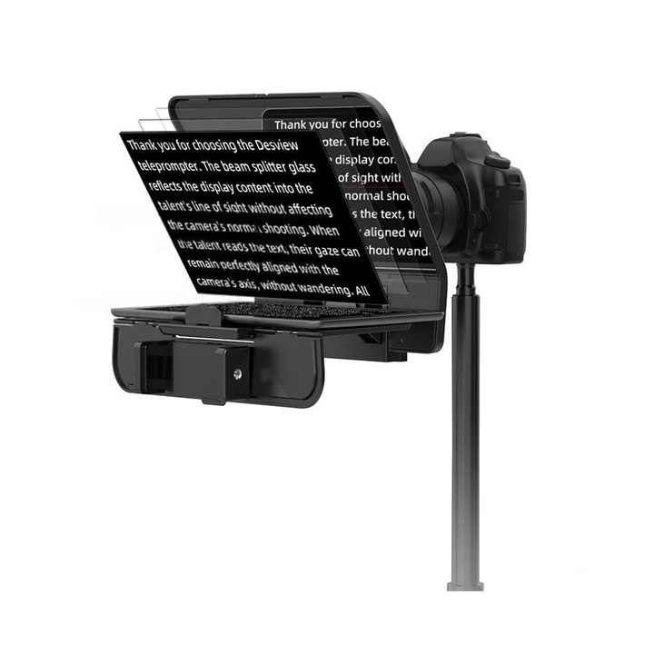 Универсален портативен телесуфльор за DSLR и смартфон, оптично стъкло, черен