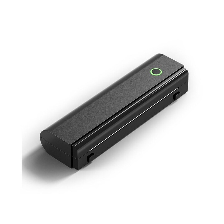 Hordozható hőnyomtató, tintamentes, Bluetooth, USB-C, 203 DPI, 2600 mAh akkumulátor, A4/US Letter kompatibilis, fekete
