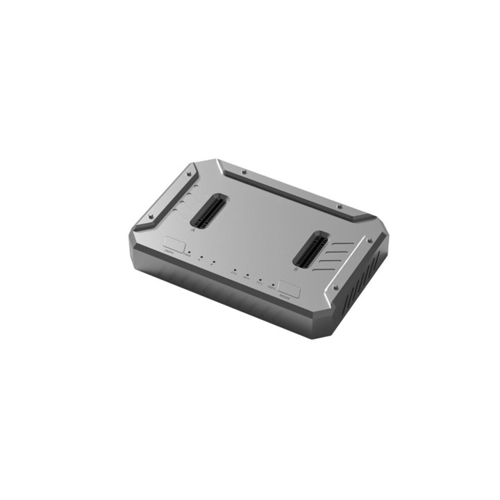 Kettős M.2 dokkolóállomás, 20Gbps, ezüst, 97.7x66x16.5mm