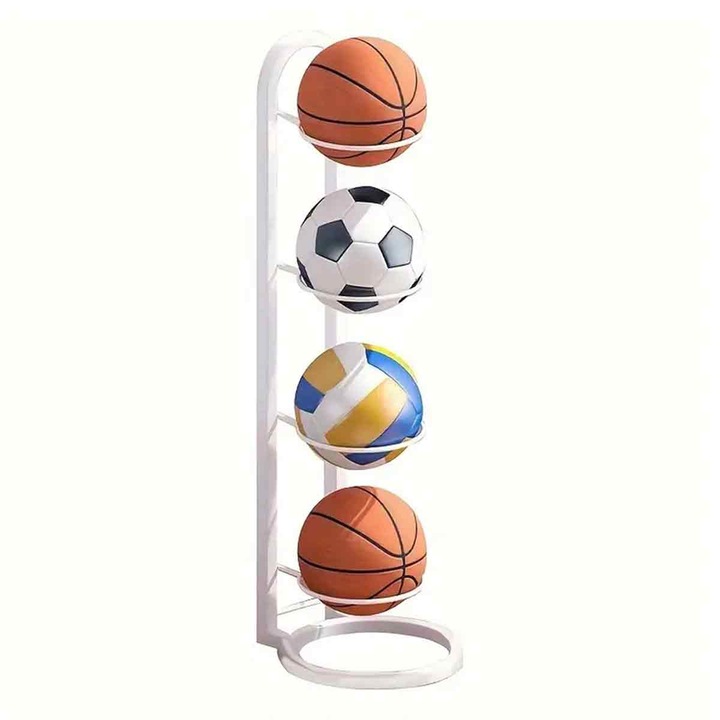 Függőleges fém állvány kosárlabda, röplabda, futball labdákhoz, strapabíró, 30x50cm