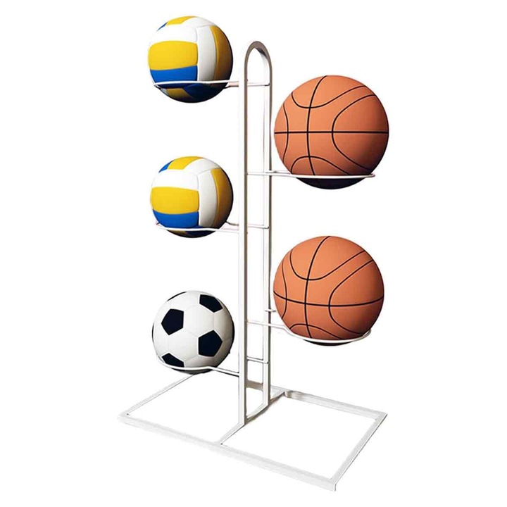 Függőleges fém állvány kosárlabda, röplabda, futball labdákhoz, strapabíró, 30x50cm