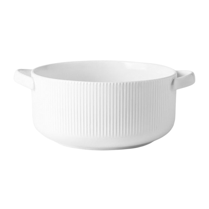 Bol mare ceramic pentru servire, set, alb, 25x12cm