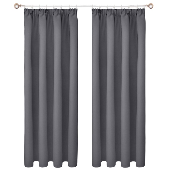 Blackout függöny szett 2 db, 160x132cm, sötétítő, hőszigetelő, fekete