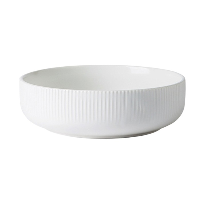 Bol mare ceramic pentru servire, alb, 25x12cm