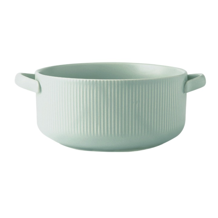 Bol mare ceramic pentru servire, set, alb, 25x12cm