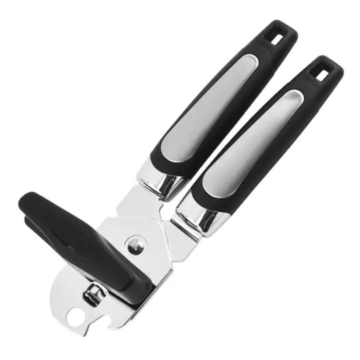 Desfacator conserve multifunctional manual 3 in 1 negru 19.5x5x5cm inox