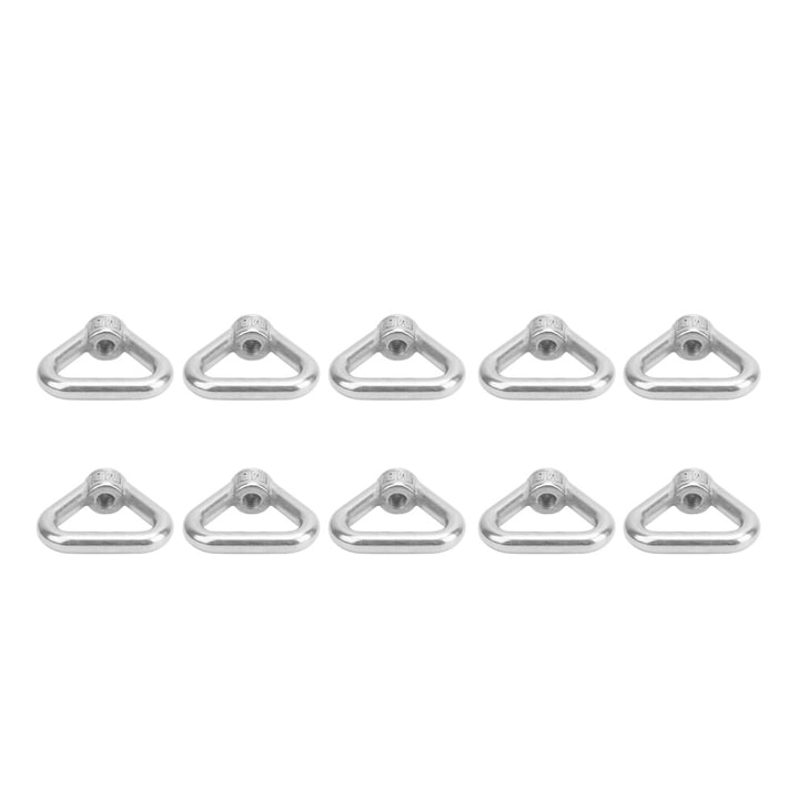 Set 10 piulite triunghiulare M8 din otel inoxidabil 304 argintiu 8mm