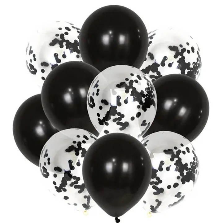 Lufi dekorációs szett, többszínű konfetti és Happy Birthday banner, 20 darabos