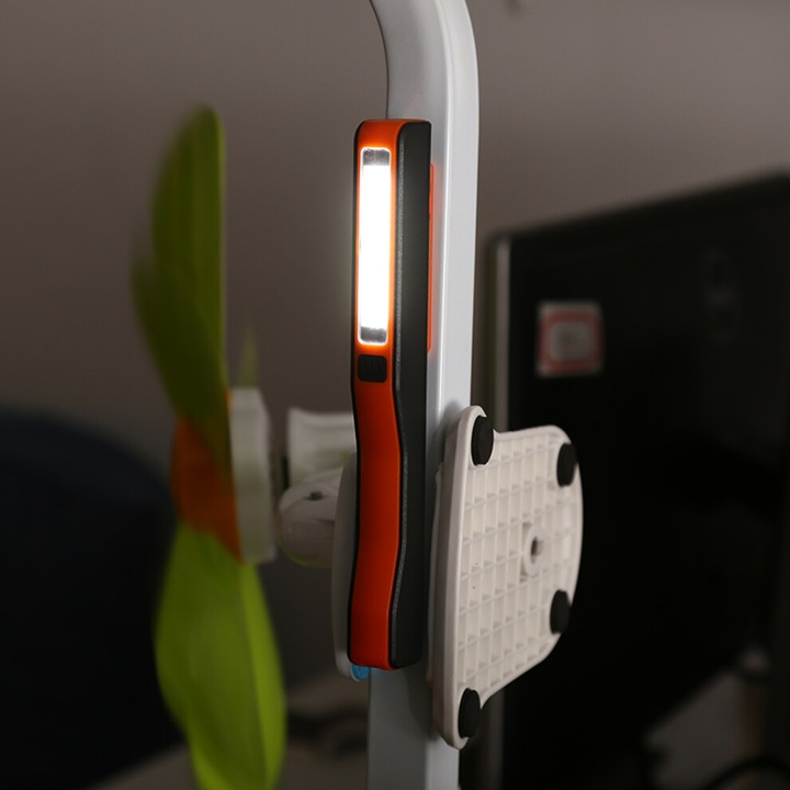 Lanterna portabila LED, 3W, incarcabila, magnet, portocaliu, 35x180mm