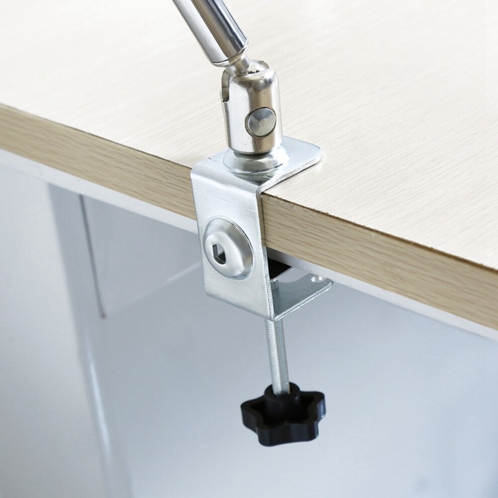 Suport universal telescopic pentru tableta, rotativ 360°, extensibil 31 inch, argintiu